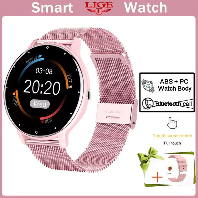 Ladies Smartwatch: Bluetooth Call, Fitness Tracker, for iOS & Android