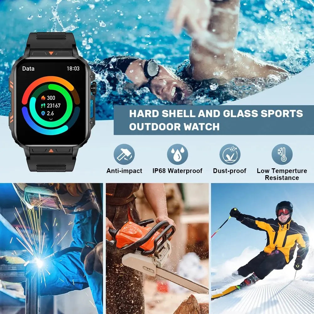 Smartwatch 1.95" Health Monitoring IP68 Waterproof Sport Fitness Watch for Men & Women